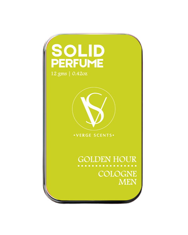 GOLDEN HOUR | Solid Perfume for Men | Alcohol Free | With the Goodness of Beeswax + Jojoba Oil